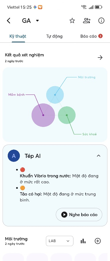 Farmext-App mit Teichanalyse und Tép-AI-Bericht